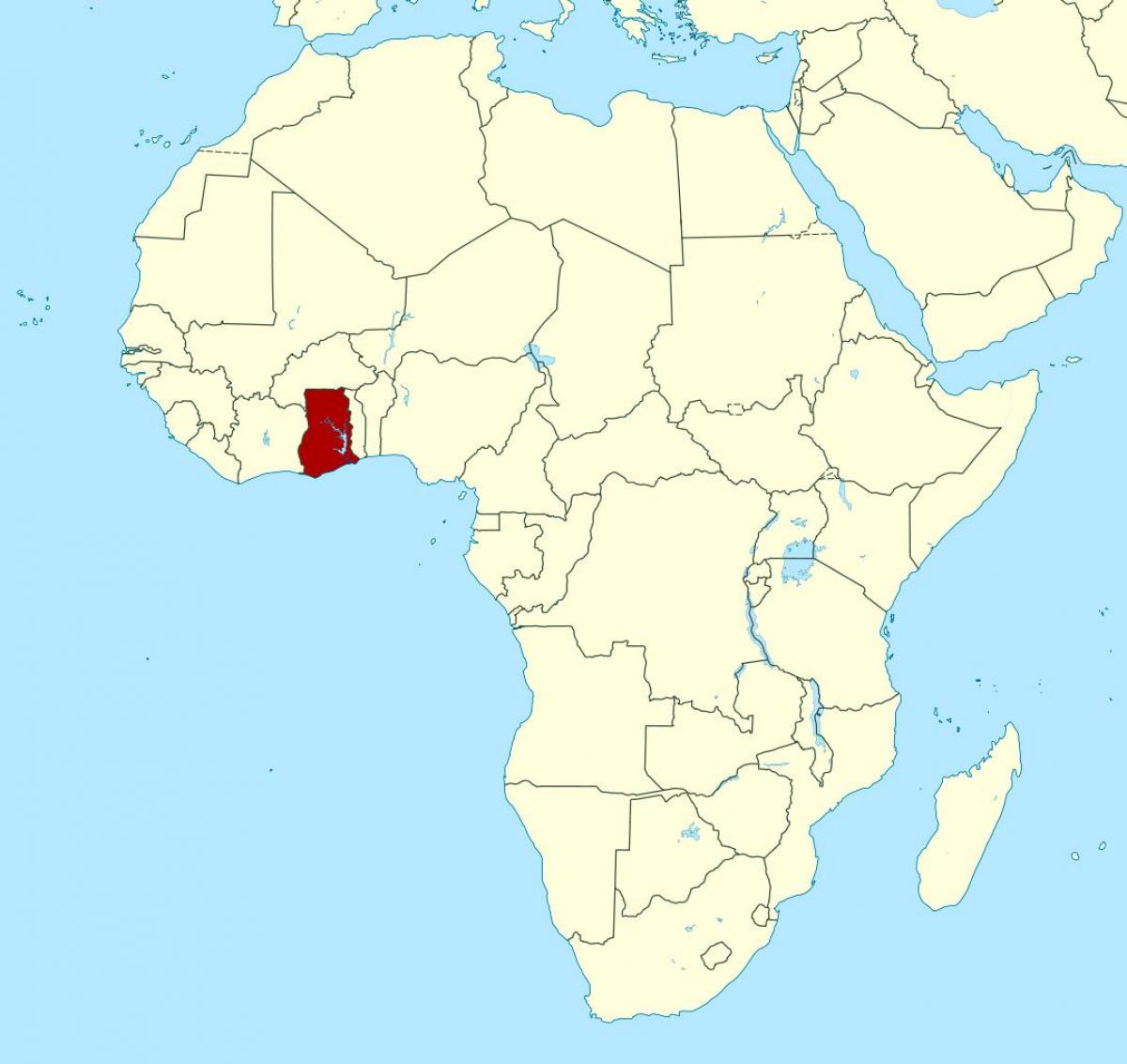 რუკა აფრიკაში აჩვენებს განა